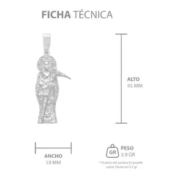 Dije Santa Muerte Plata Ley 925 con Zirconia Transparente Joyería Religiosa - Imagen 7