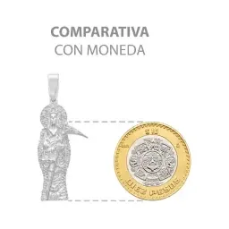 Dije Santa Muerte Plata Ley 925 con Zirconia Transparente Joyería Religiosa - Imagen 8