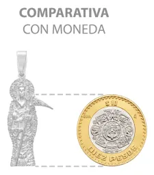 Dije Santa Muerte Plata Ley 925 con Zirconia Transparente Joyería Religiosa - Imagen 8