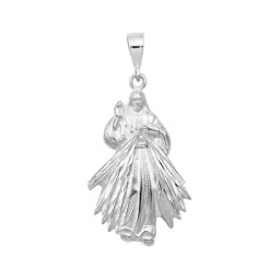 Dije Señor de la Misericordia Plata 925 Acabado Diamantado - Imagen 1