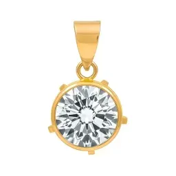 Dije Solitario Oro 10k con Zirconia Blanca Brillante - Imagen 1
