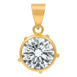 Dije Solitario Oro 10k con Zirconia Blanca Brillante - Imagen 1