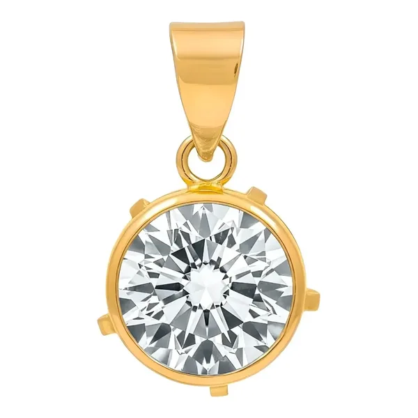 Dije Solitario Oro 10k con Zirconia Blanca Brillante - Imagen 1