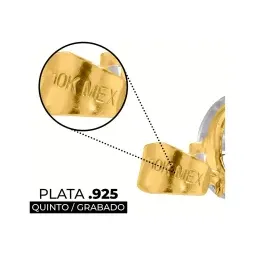 Dije Solitario Oro 10k con Zirconia Blanca Brillante - Imagen 3