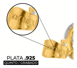 Dije Solitario Oro 10k con Zirconia Blanca Brillante - Imagen 3
