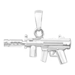 Dije Subfusil Silenciador Plata 925 Diseño Moderno para Hombre - Imagen 1