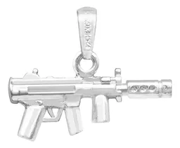 Dije Subfusil Silenciador Plata 925 Diseño Moderno para Hombre - Imagen 2