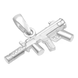 Dije Subfusil Silenciador Plata 925 Diseño Moderno para Hombre - Imagen 3