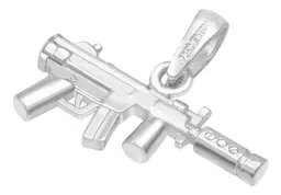 Dije Subfusil Silenciador Plata 925 Diseño Moderno para Hombre - Imagen 4