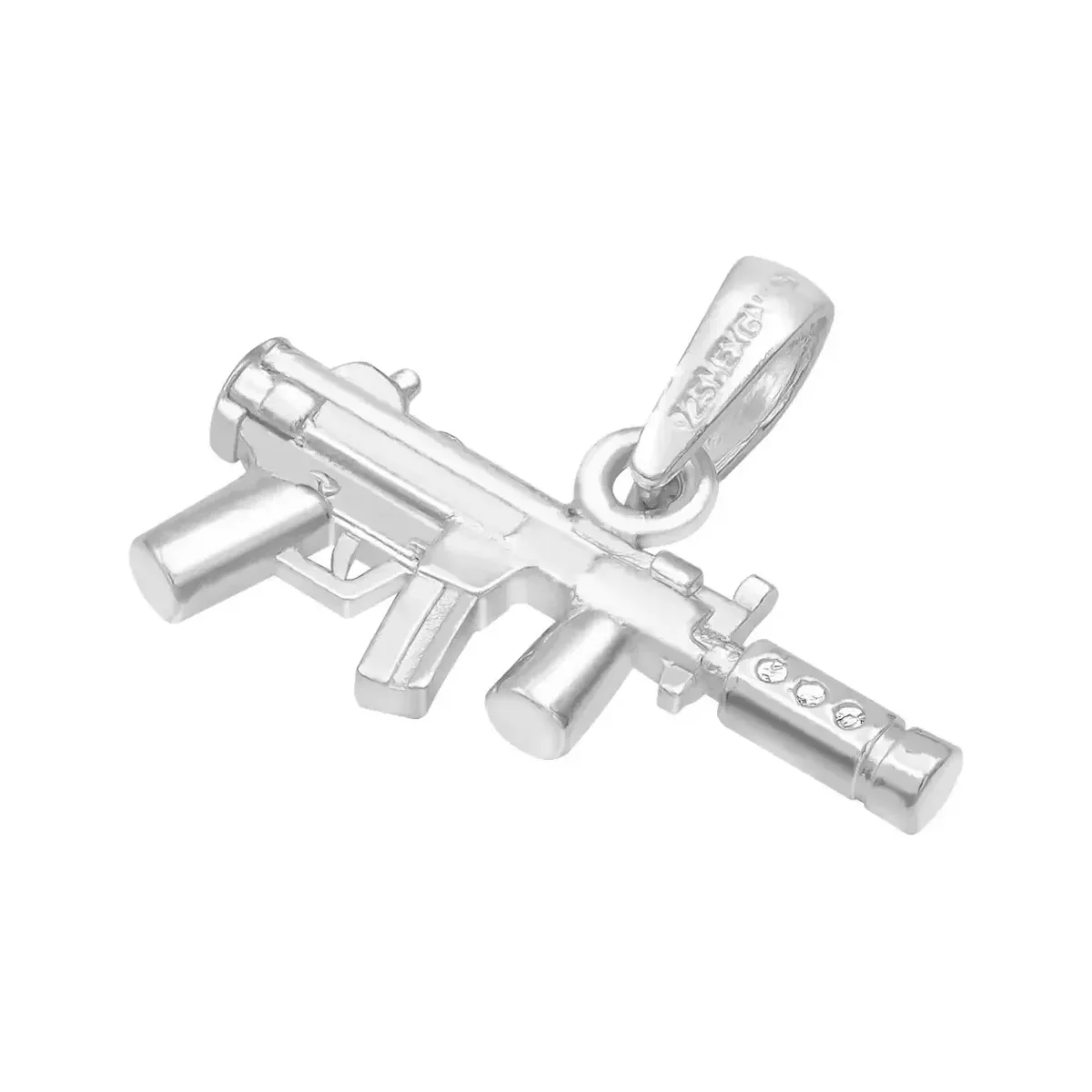 Dije Subfusil Silenciador Plata 925 Diseño Moderno para Hombre - Imagen 4