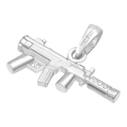 Dije Subfusil Silenciador Plata 925 Diseño Moderno para Hombre - Imagen 5