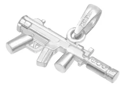 Dije Subfusil Silenciador Plata 925 Diseño Moderno para Hombre - Imagen 5