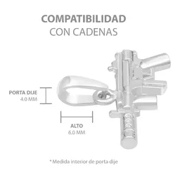 Dije Subfusil Silenciador Plata 925 Diseño Moderno para Hombre - Imagen 6