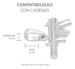Dije Subfusil Silenciador Plata 925 Diseño Moderno para Hombre - Imagen 6