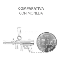 Dije Subfusil Silenciador Plata 925 Diseño Moderno para Hombre - Imagen 8
