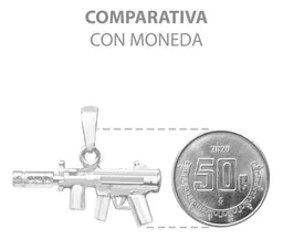 Dije Subfusil Silenciador Plata 925 Diseño Moderno para Hombre - Imagen 8