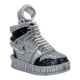 Dije Tenis Plata 925 con Zirconia Negra Baguette - Imagen 2