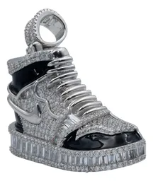 Dije Tenis Plata 925 con Zirconia Negra Baguette - Imagen 2