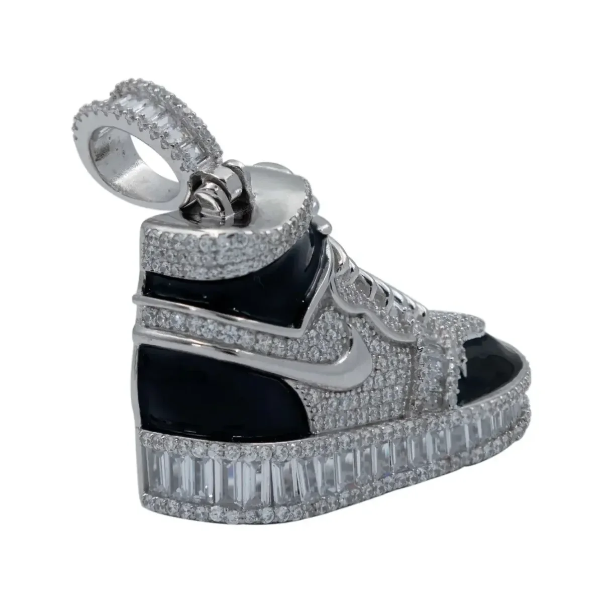 Dije Tenis Plata 925 con Zirconia Negra Baguette - Imagen 3