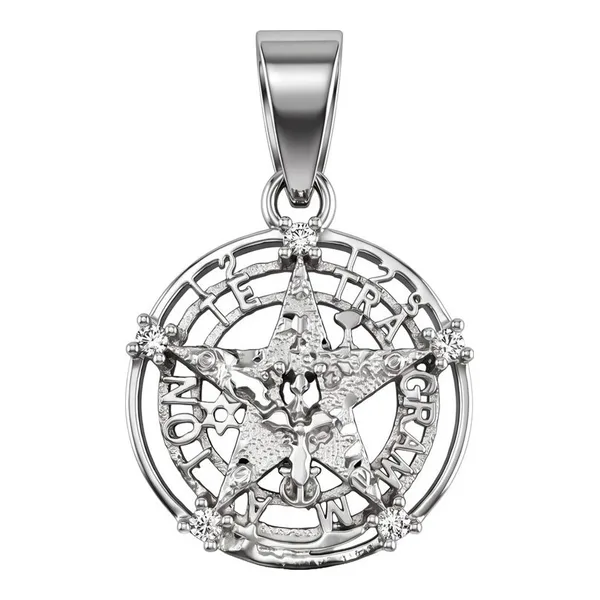 dije tetragramaton con zirconias relieve