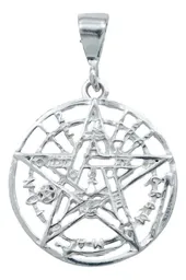 Dije Tetragramaton Pentagrama Plata 925 Símbolo Protección para Hombre - Imagen 1