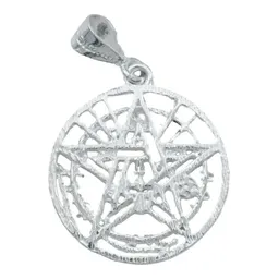Dije Tetragramaton Pentagrama Plata 925 Símbolo Protección para Hombre - Imagen 2