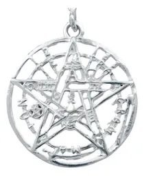 Dije Tetragramaton Pentagrama Plata 925 Símbolo Protección para Hombre - Imagen 3