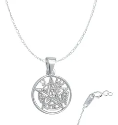 Dije Tetragramaton Plata 925 con Zirconia y Cadena de Eslabones Finos - Imagen 1