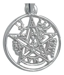 Dije Tetragramaton Plata 925 con Zirconia y Cadena de Eslabones Finos - Imagen 4