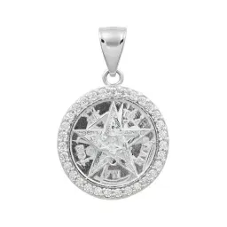 Dije Tetragrammatón Plata 925 con Zirconia Blanca Unisex - Imagen 1