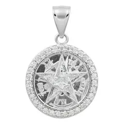 Dije Tetragrammatón Plata 925 con Zirconia Blanca Unisex - Imagen 1