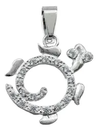 Dije Tortuga Plata .925 con Zirconias Blancas Marinas - Imagen 1