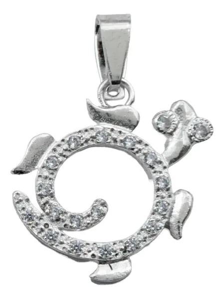 Dije Tortuga Plata .925 con Zirconias Blancas Marinas - Imagen 1