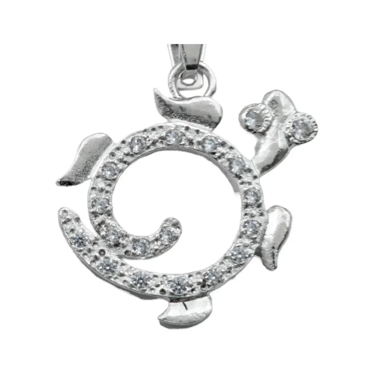 Dije Tortuga Plata .925 con Zirconias Blancas Marinas - Imagen 2