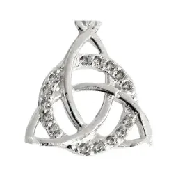 Dije Triqueta Celta Plata 925 con Zirconia Nudo Redondo - Imagen 2