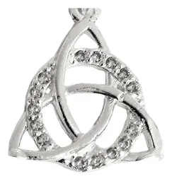 Dije Triqueta Celta Plata 925 con Zirconia Nudo Redondo - Imagen 2