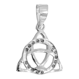 Dije Triqueta Celta Plata 925 con Zirconia Nudo Redondo - Imagen 3