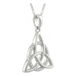 Dije Triqueta con Zirconias Plata .925 con Cadena 50cm - Imagen 2