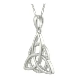 Dije Triqueta con Zirconias Plata .925 con Cadena 50cm - Imagen 3