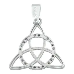 Dije Triqueta Plata 925 Zirconias Multicolor con Cadena - Imagen 4