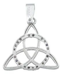 Dije Triqueta Plata 925 Zirconias Multicolor con Cadena - Imagen 4
