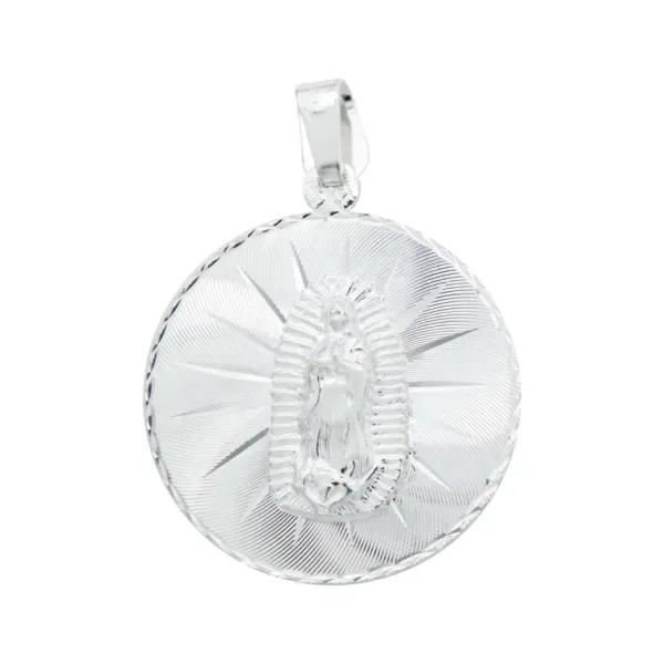 Dije Virgen de Guadalupe Estrella Plata 925 con Zirconia Fina - Imagen 1
