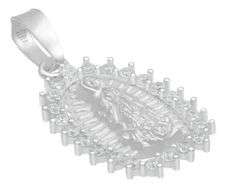 Dije Virgen de Guadalupe Plata 925 con Zirconia Blanca Acabado Mate - Imagen 3