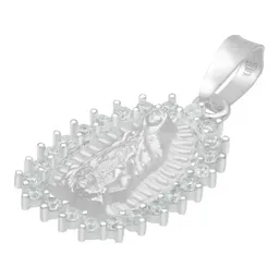 Dije Virgen de Guadalupe Plata 925 con Zirconia Blanca Acabado Mate - Imagen 4