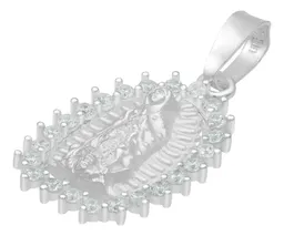 Dije Virgen de Guadalupe Plata 925 con Zirconia Blanca Acabado Mate - Imagen 4