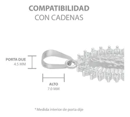 Dije Virgen de Guadalupe Plata 925 con Zirconia Blanca Acabado Mate - Imagen 6