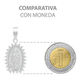 Dije Virgen de Guadalupe Plata 925 con Zirconia Blanca Acabado Mate - Imagen 8