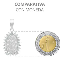 Dije Virgen de Guadalupe Plata 925 con Zirconia Blanca Acabado Mate - Imagen 8