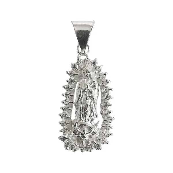 Dije Virgen de Guadalupe Plata 925 con Zirconia Brillante - Imagen 1