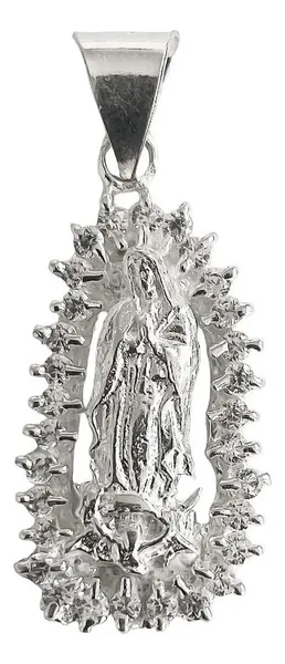 Dije Virgen de Guadalupe Plata 925 con Zirconia Brillante - Imagen 1